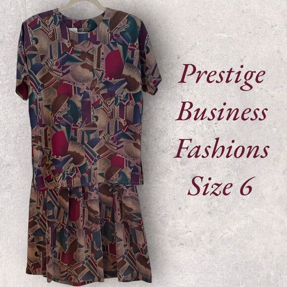 Prestige Business Fashions 2 Piece Top & Skort Set Size 6 - Picture 1 of 7